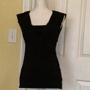 Cache Vintage Black Bandage Top